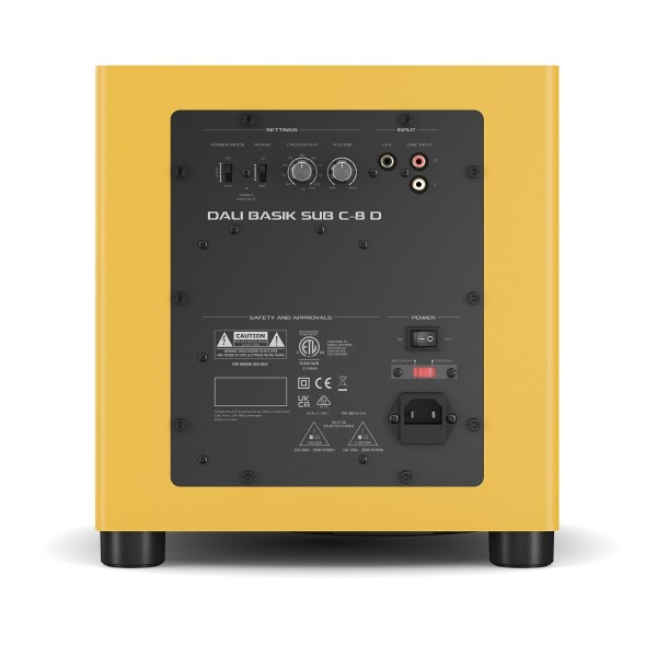 DALI Basik Subwoofer C-8 D, Golden Yellow rear 