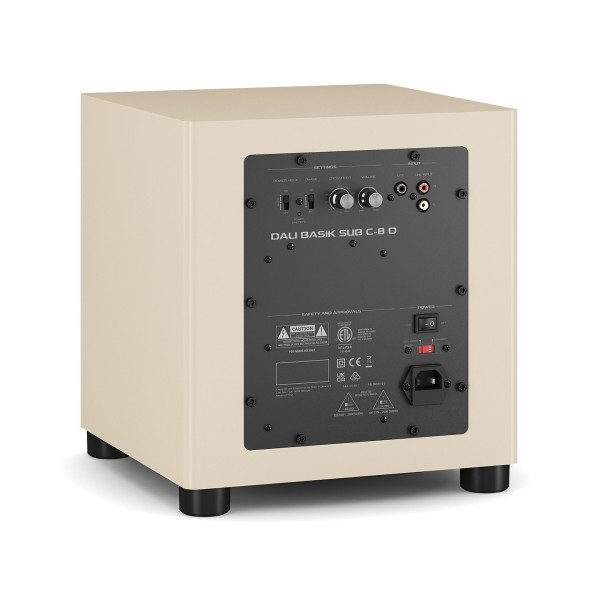 DALI Basik Subwoofer C-8 D, Caramel White - rear angle 