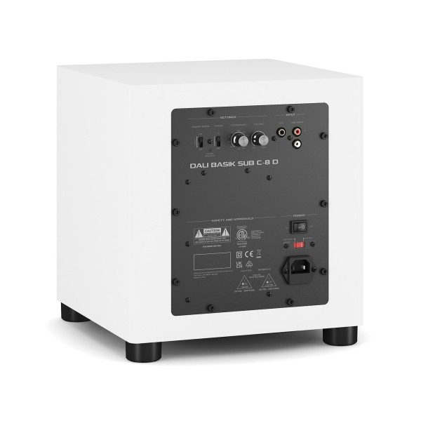 DALI Basik Subwoofer C-8 D, Solid White - rear angle 