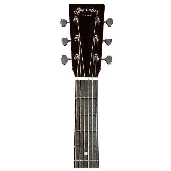 Martin DSS-16E Slope Shoulder, Black Smoke - headstock