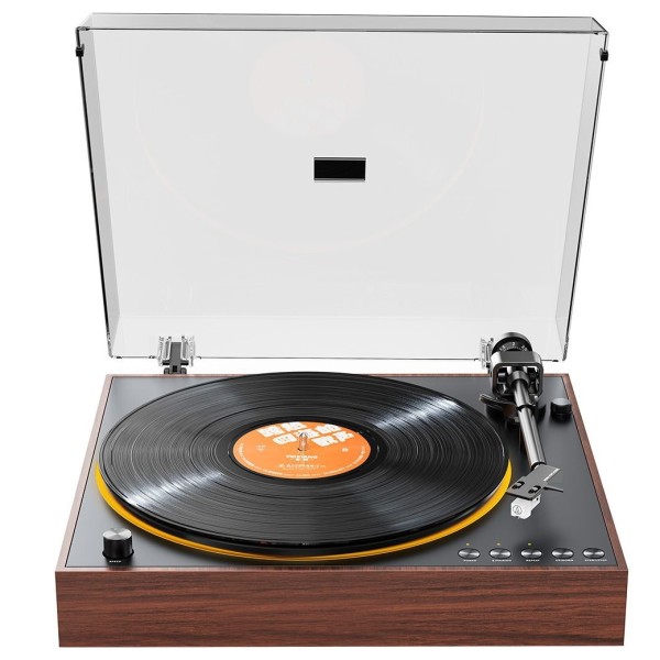 FiiO TT11 Automatic Turntable, Brown - Front Open