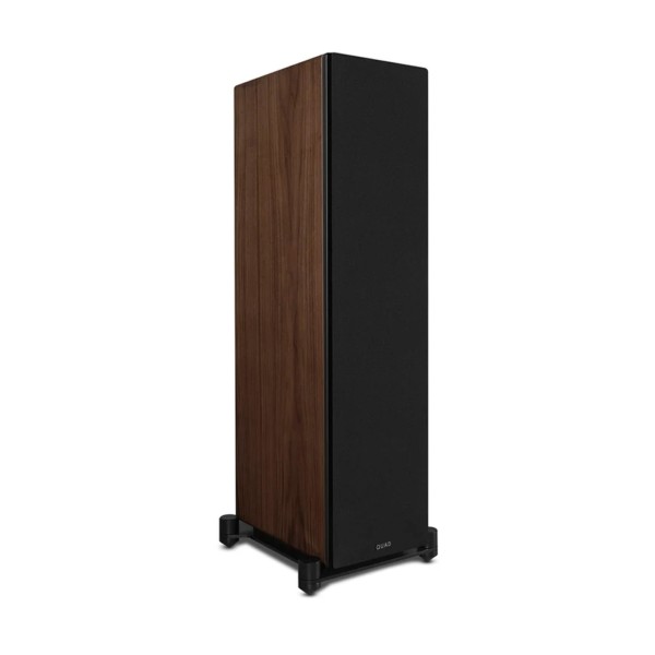 Quad Elegan 2 Floorstanding Speaker (Pair), Walnut right grille 