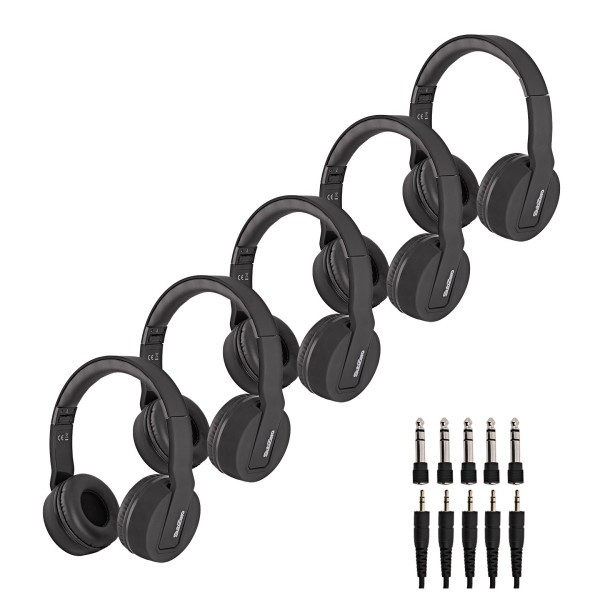 SubZero SZ-H100 Stereo Headphones, Pack of 5