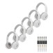 SubZero SZ-H100 Stereo Headphones, White, Pack of 5