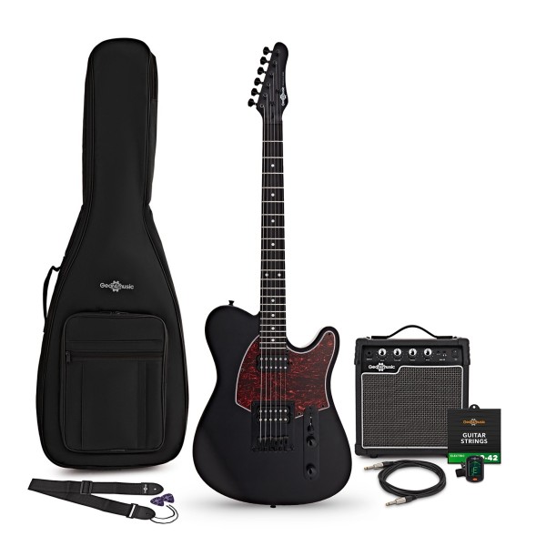 Knoxville Electric Guitar Black Special Edition, 10W Guitar Amp & Accessory Pack