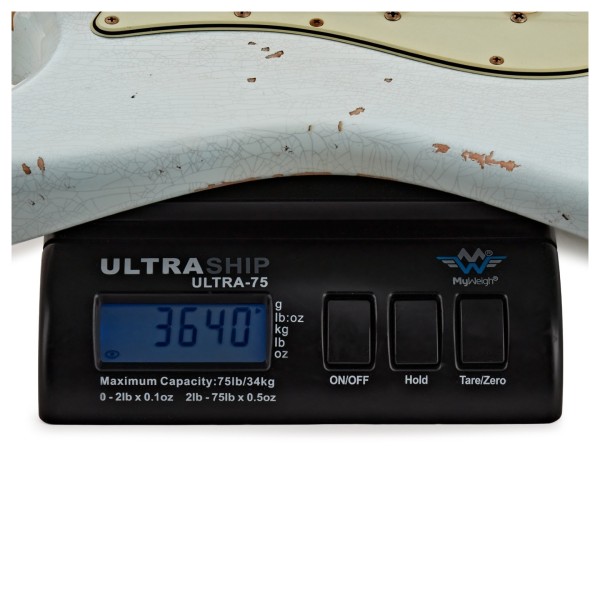 Fender Custom Shop Limited Edition '60 Stratocaster w/ Matching Peg, Relic, Aged Sonic Blue - weight shot