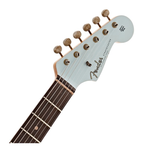 Fender Custom Shop Limited Edition '60 Stratocaster w/ Matching Peg, Relic, Aged Sonic Blue - headstock