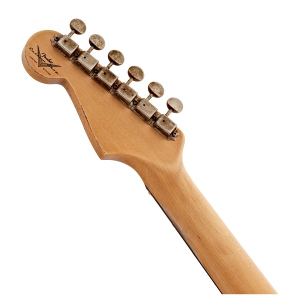 Fender Custom Shop Limited Edition '60 Stratocaster w/ Matching Peg, Relic, Aged Sonic Blue - back of headstock