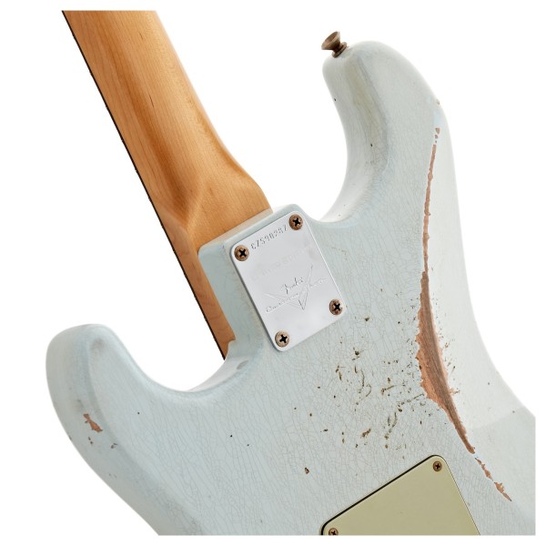 Fender Custom Shop Limited Edition '60 Stratocaster w/ Matching Peg, Relic, Aged Sonic Blue - neck joint