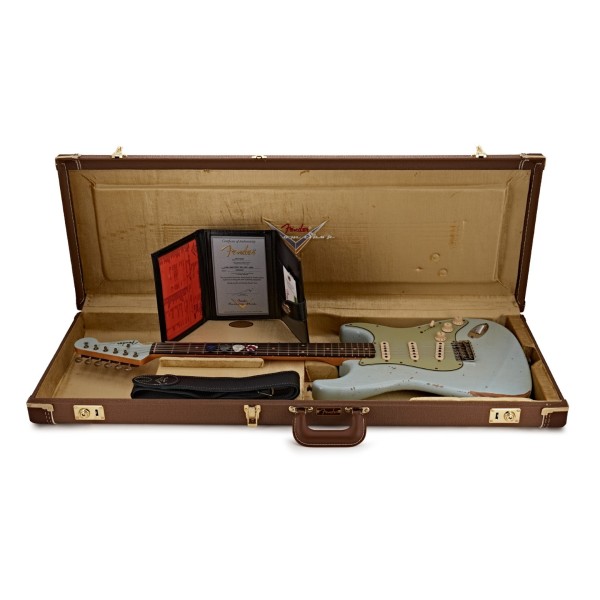Fender Custom Shop Limited Edition '60 Stratocaster w/ Matching Peg, Relic, Aged Sonic Blue - guitar in case