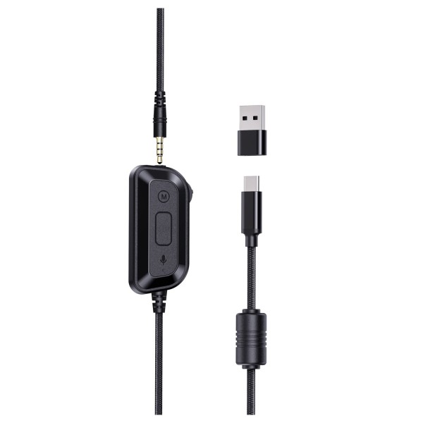 FiiO FG3 Over-Ear Gaming Headset with Noise Cancelling Microphone, Black - Cable