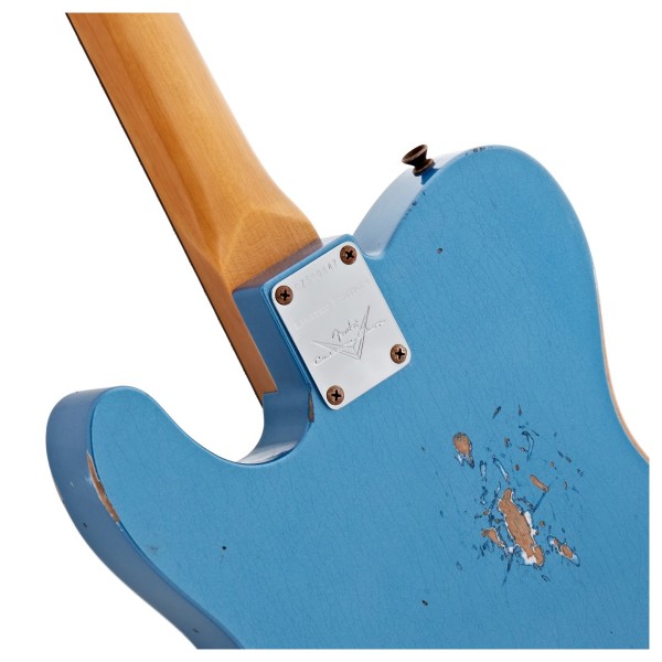Fender Custom Shop Limited Edition '63 Telecaster Relic, Aged Lake Placid Blue - neck joint