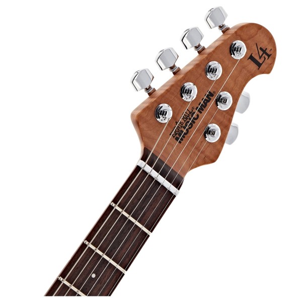 Music Man Luke 4, Butane Blue - headstock 