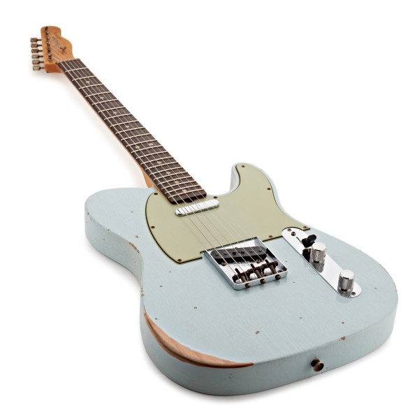 Fender Custom Shop Limited Edition '63 Telecaster Relic, Faded/Aged Sonic Blue - angled shot