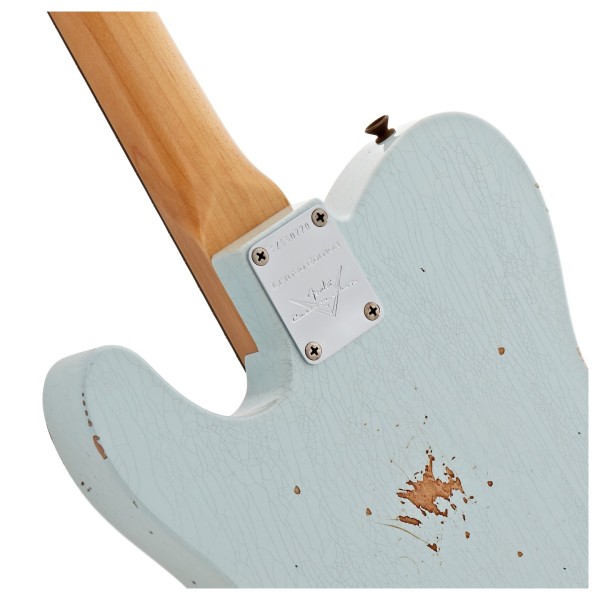 Fender Custom Shop Limited Edition '63 Telecaster Relic, Faded/Aged Sonic Blue - neck joint
