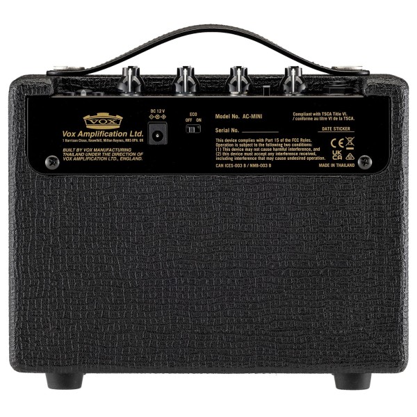 VOX AC Mini Compact Guitar Amplifier - back