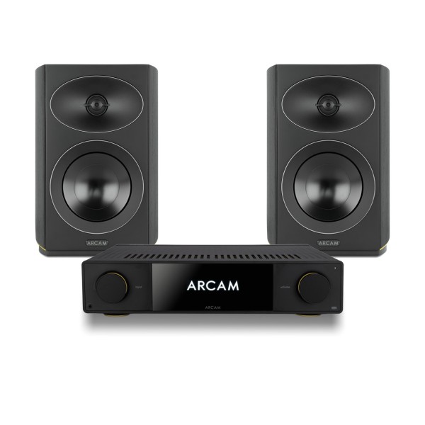 Arcam Radia SA35 Streaming Amplifier & R15 Bookshelf Speakers Hi-Fi Bundle, Black - main 