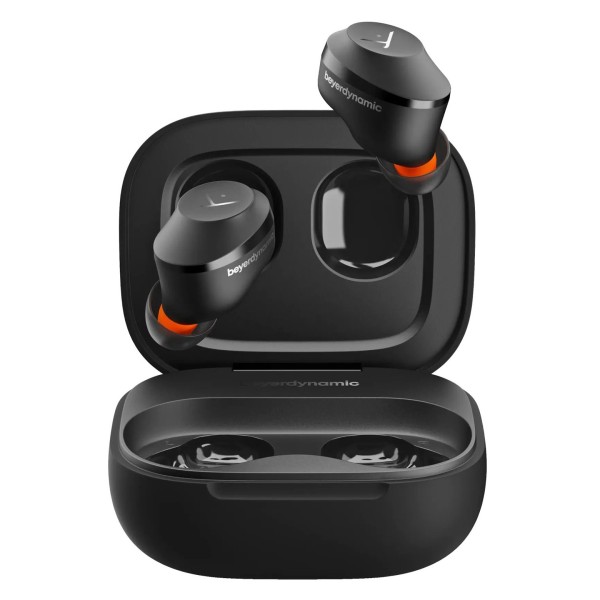 Amiron 300 Wireless Earphones, Black - Front Open