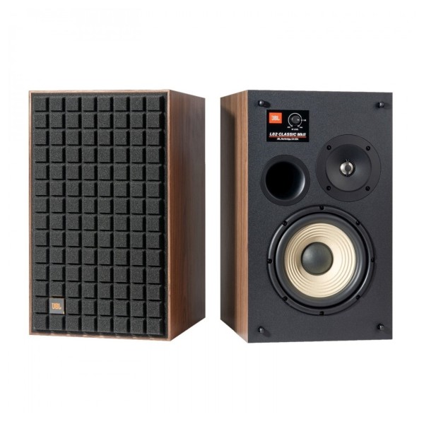 JBL L82 Mk2 Classic 2-Way Bookshelf Speakers (Pair), Black - alt grille / grille off