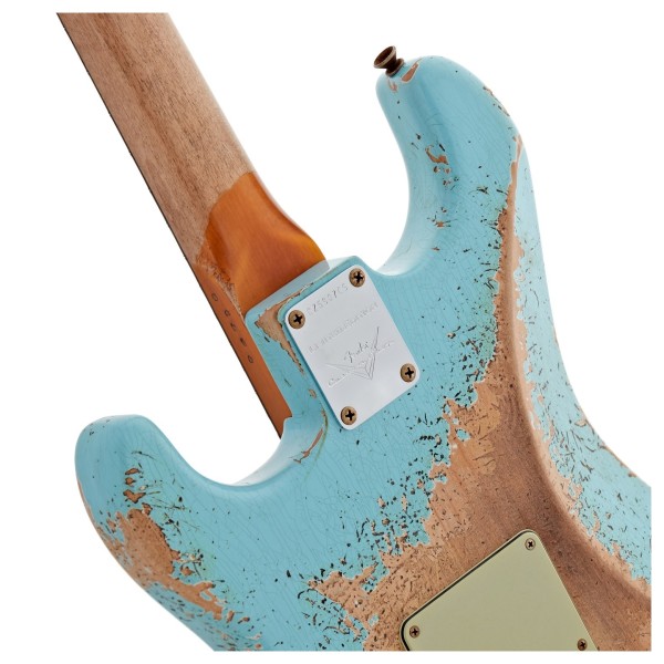 Fender Custom Shop Limited Edition 62/63 Stratocaster Super Heavy Relic, Daphne Blue - neck joint
