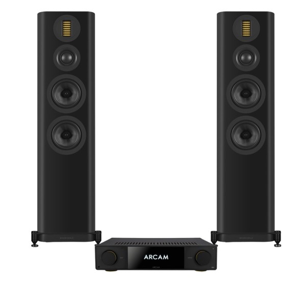 Arcam Radia SA35 Streaming Amplifier & Wharfedale Evo 5.4 Floorstanding Speakers Hi-Fi Bundle, Black - amin 