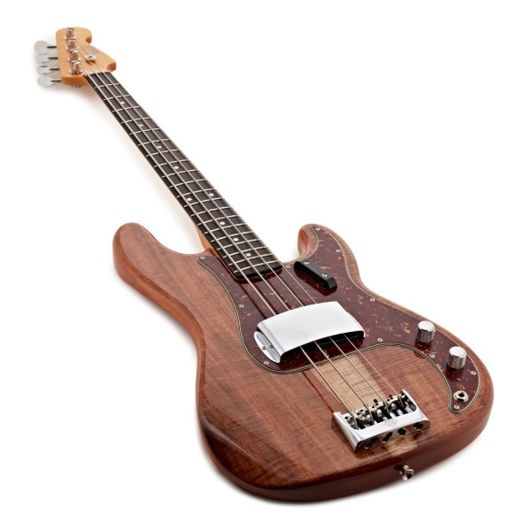 Fender Custom Shop Artisan Koa Precision Bass NOS, Ebony Fingerboard, Natural - angled shot