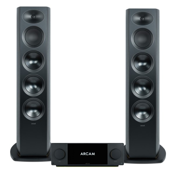 Arcam Radia SA45 Streaming Amplifier & R45 Floorstanding Speakers Hi-Fi Bundle, Black - main 