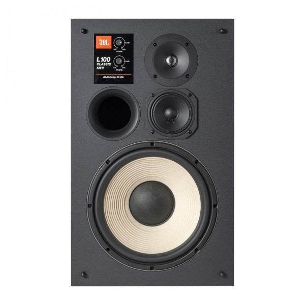 JBL L100 Mk2 Classic 3-Way Stand Mount Speakers (Pair), Black - front 