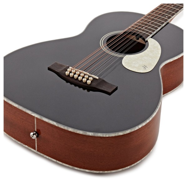 Hartwood Century 12 String Parlour Acoustic Guitar, Black