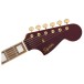 Squier FSR Classic Vibe '70s Jaguar in Oxblood with Matching Headcap and Gold Hardware - headstock