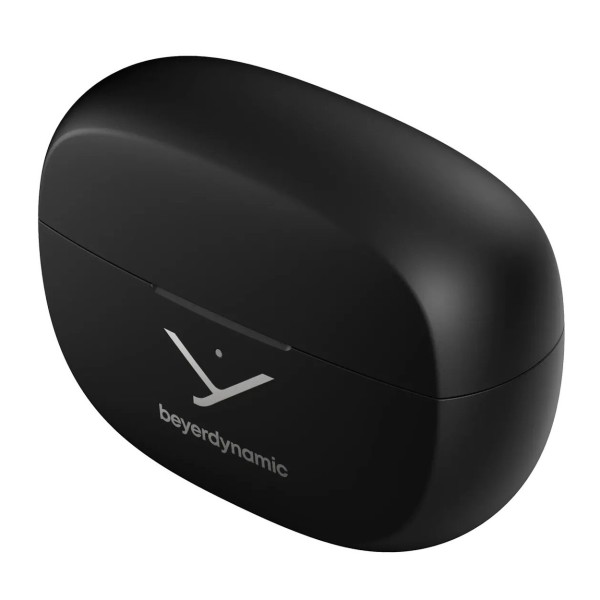 Amiron Zero Wireless Earbuds, Black - Charging Case Angled
