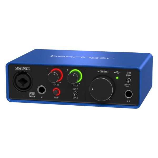 Behringer DICE 1U2 USB Audio Interface - Angled