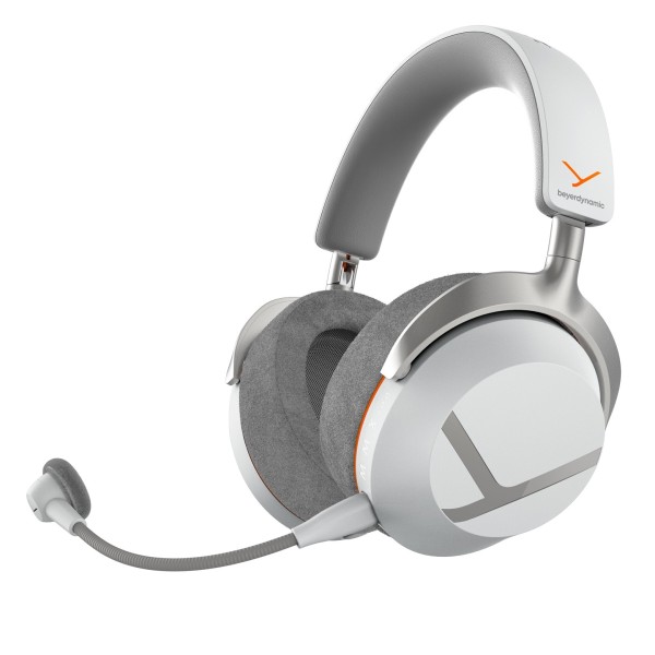Beyerdynamic MMX 100 Wireless Closed-Back Gaming Headset, Arctic White - Angled