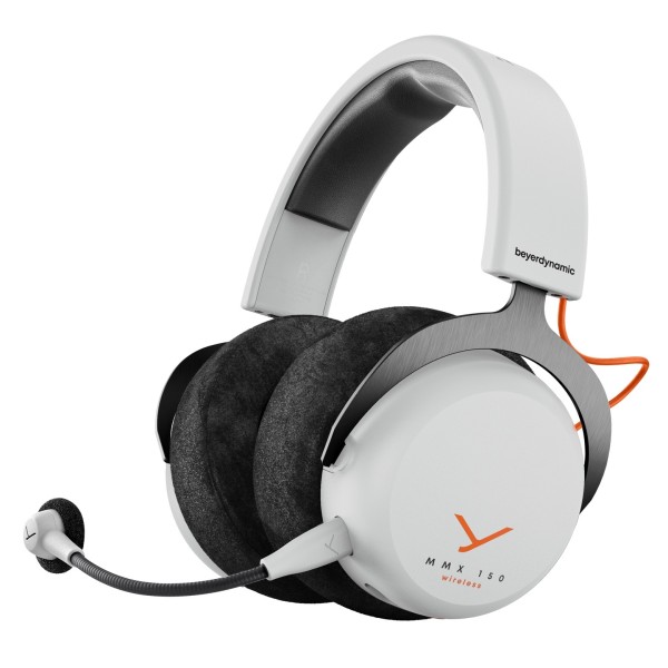 Beyerdynamic MMX 150 Wireless Closed-Back Gaming Headset, White - Angled