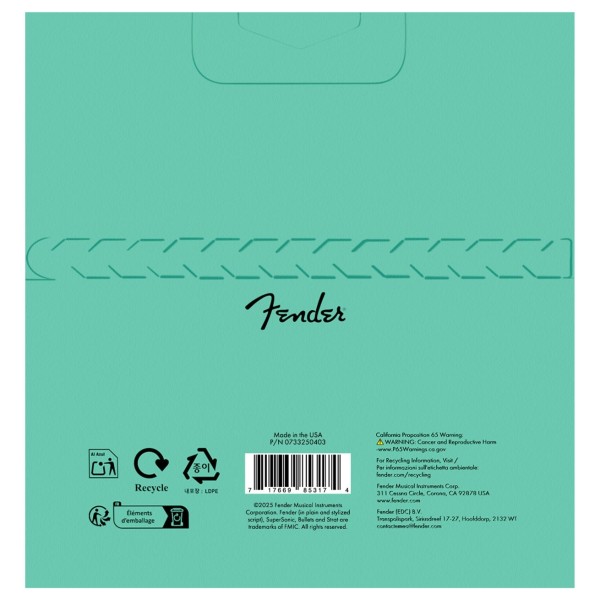 Fender SuperSonic Bullets 3250L Guitar Strings, Nickel-Plated Steel, Bullet End, Gauges .009-.042 - back