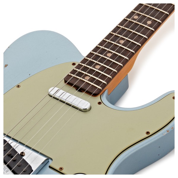 Fender Custom Shop Limited Edition '63 Telecaster Relic, Blue Ice Metallic - upper frets