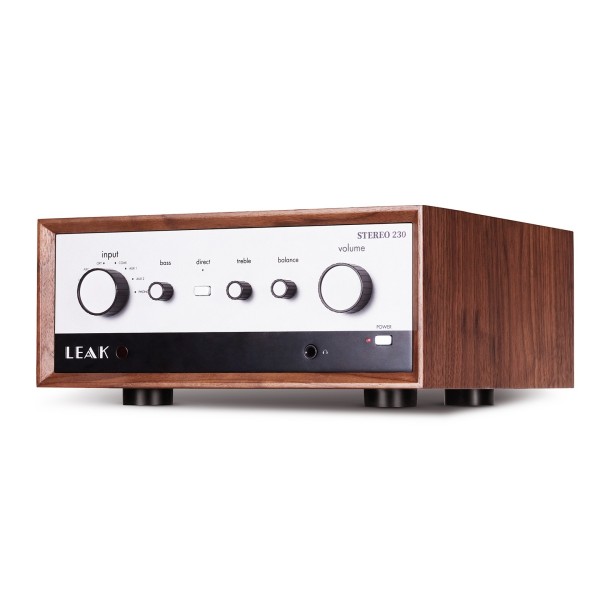LEAK Stereo 230 Integrated Amplifier with DAC, Walnut - left 
