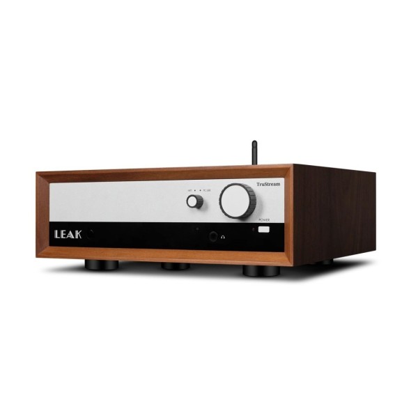 LEAK TruStream Music Streamer, Walnut - left 