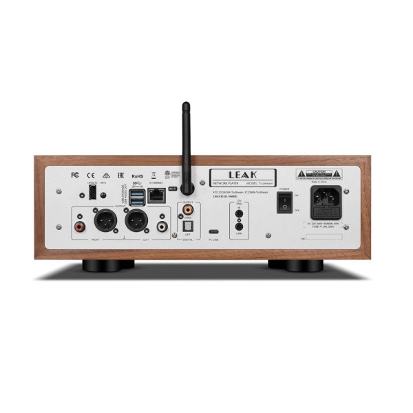 LEAK TruStream Music Streamer, Walnut - rear 