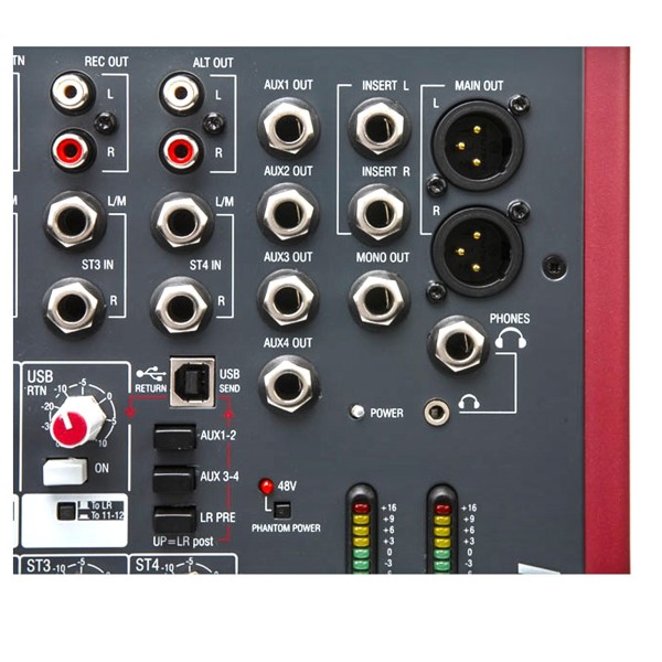 Allen & Heath ZED-14 USB Compact Stereo Mixer, Connections