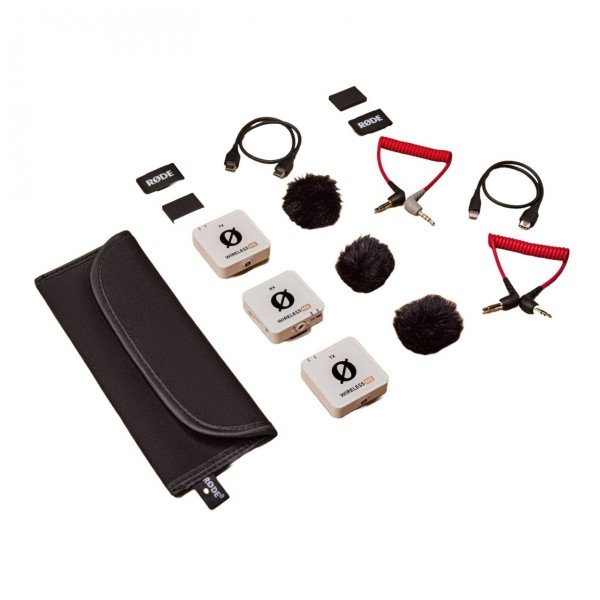 Rode Wireless ME Dual Compact Wireless Microphone System, White - Full Contents