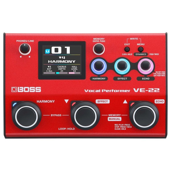 Boss VE-22 Vocal Performer Vocal Effects Processor with Bag - VE-22