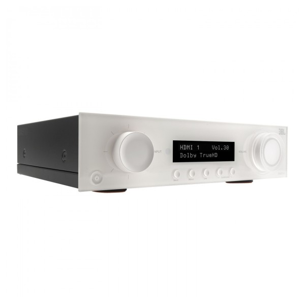 JBL MA510 5.2 Channel 8K AV Receiver, White close left 