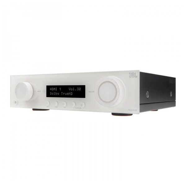 JBL MA510 5.2 Channel 8K AV Receiver, White  -close right 