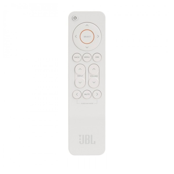 JBL MA510 5.2 Channel 8K AV Receiver, White remote