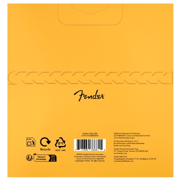 Fender Dura-Tone 880CL Acoustic Guitar Strings, Coated 80/20 Bronze, Gauges .011-.052 - back