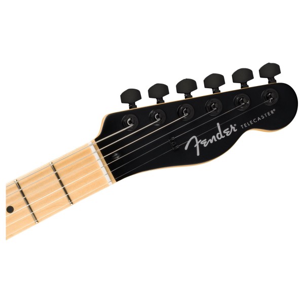 Fender Limited Edition Standard Telecaster MN, Matching Headcap, Satin Black - headstock