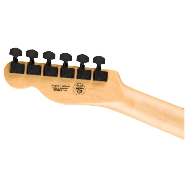 Fender Limited Edition Standard Telecaster MN, Matching Headcap, Satin Black - back of headstock