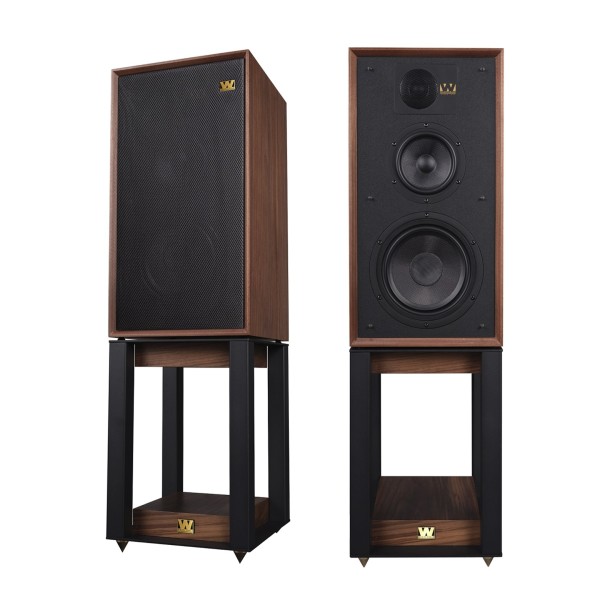 Wharfedale Linton Heritage Speakers with Matching Stands (Pair), Walnut
