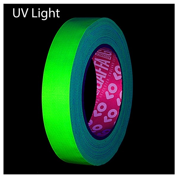 Advance Tapes Gaffa® Fluorescent Cloth Tape 19mm x 25m, Green, UV Version
